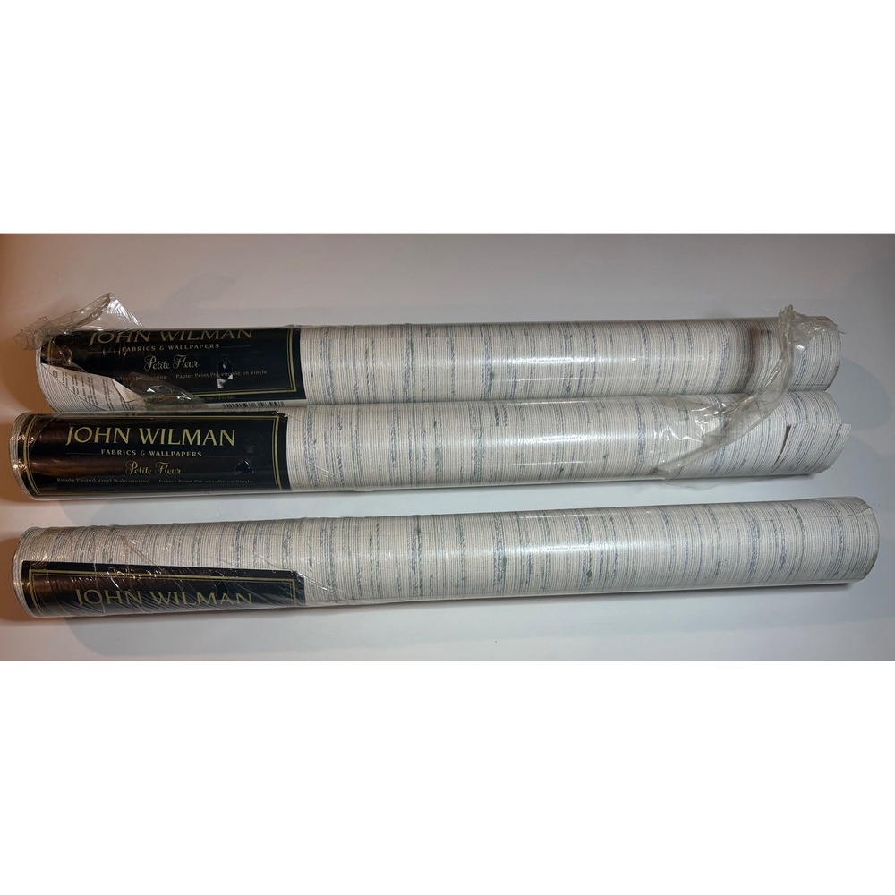 Lot of 3 John Wilman Petite Fleur Wallpaper Rolls Ready Pasted Vinyl VTG